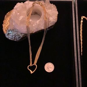 Gold over Vintage Silver Heart Chains $150